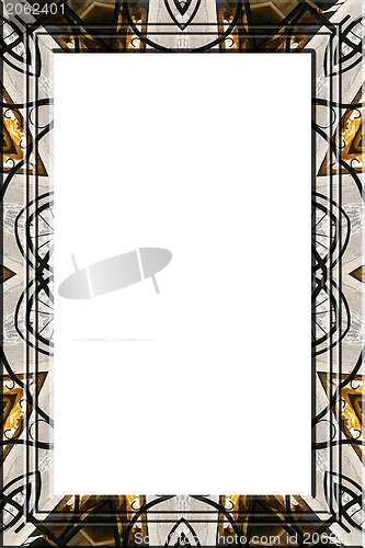 Image of Abstract metallic portrait frame