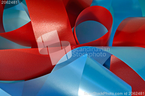 Image of Red and blue ribbons