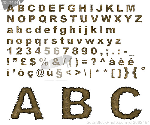 Image of Burnt parchment alphabet