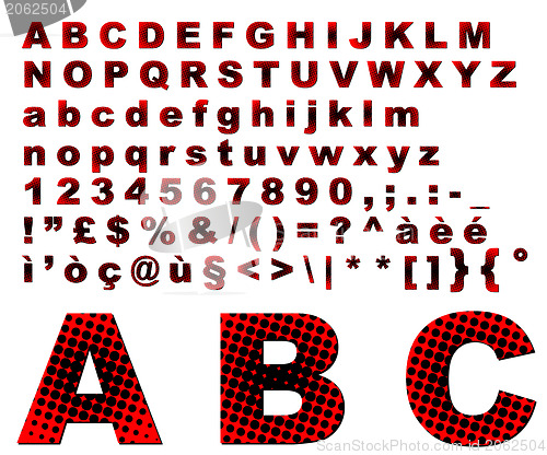 Image of Dots fantasy alphabet - red