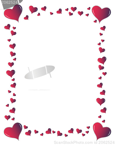 Image of Red hearts frame