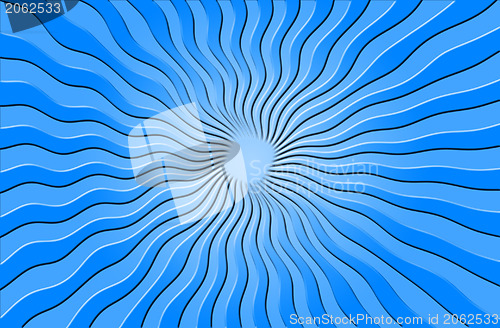 Image of Blue wavy sun rays