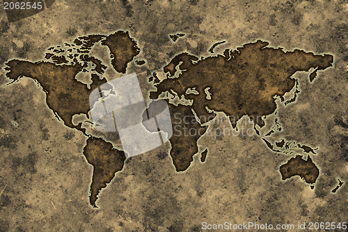 Image of Parchment world map