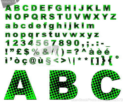 Image of Dots fantasy alphabet - green