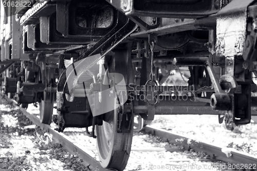 Image of Locomotive wheel closeup