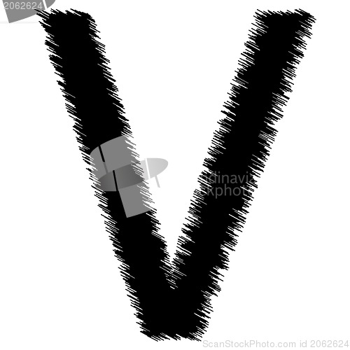 Image of Scribble alphabet letter - V