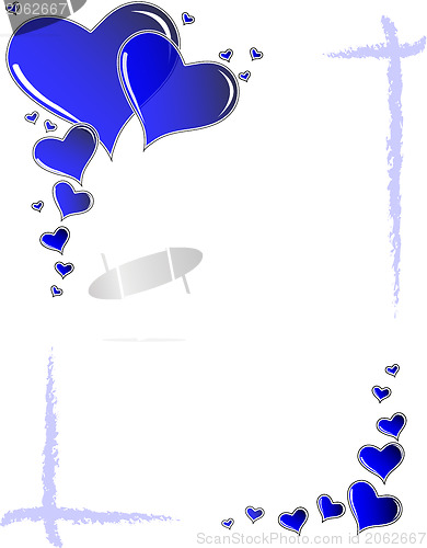 Image of Blue hearts frame