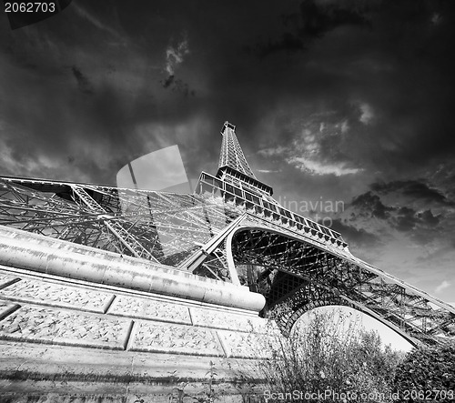 Image of Paris - La Tour Eiffel. Wonderful sunset colors in winter season