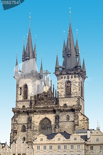 Image of Teyn gothic cathedral in Prague