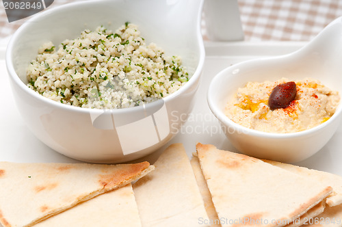 Image of taboulii couscous with hummus