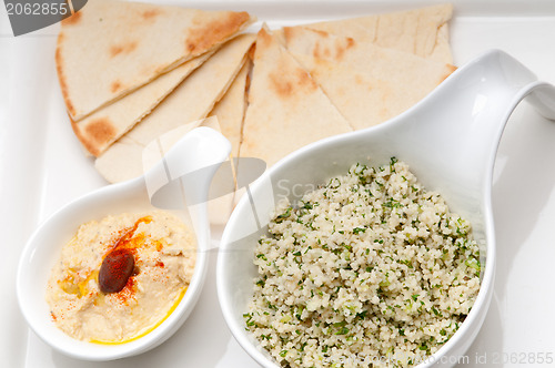 Image of taboulii couscous with hummus