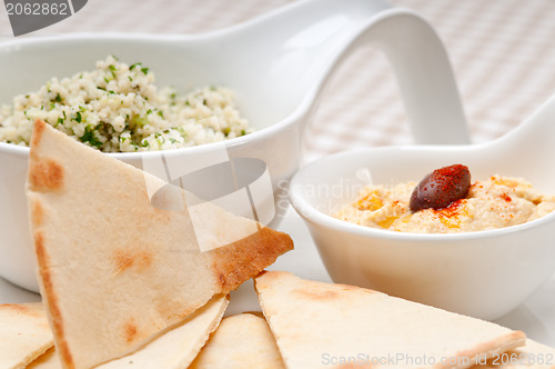 Image of taboulii couscous with hummus