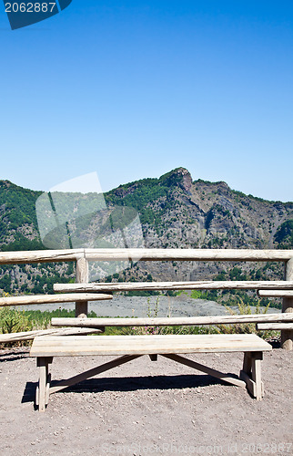 Image of Bench in front Vesuvius crater