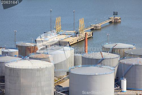 Image of Sea port oil tanks