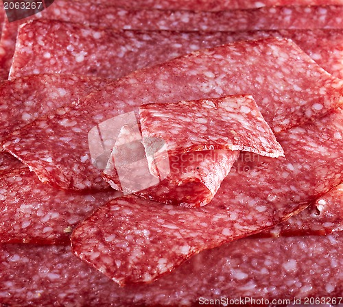 Image of salami sausage background