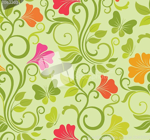 Image of Floral vector seamless background