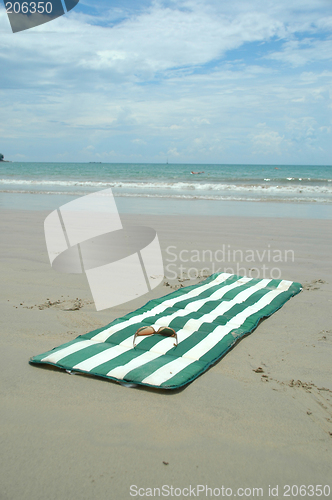 Image of Beach, sunglasses and madras