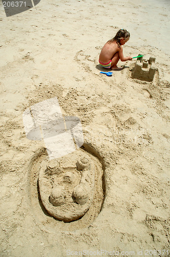 Image of Building castle in the sand