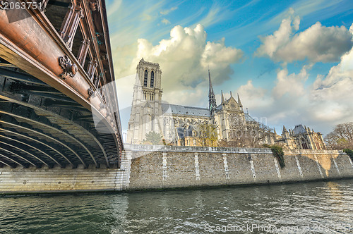 Image of Paris. Beautiful view of Notre Dame Cathedral 
