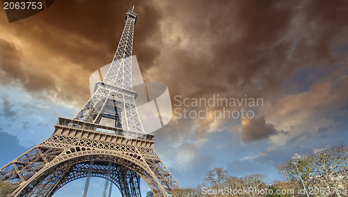 Image of Beautiful view of Eiffel Tower in Paris