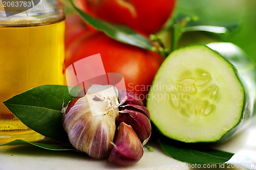 Image of Olive oil and vegetables