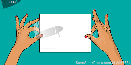 Image of Hands holding banner