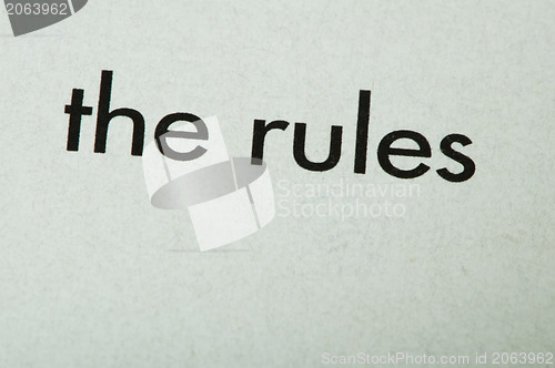 Image of Word The rules