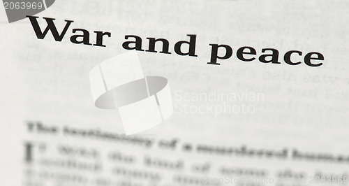 Image of Words war and peace