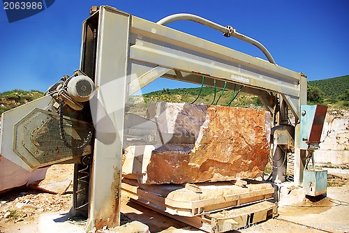 Image of Machinery in quarry of marble extraction.