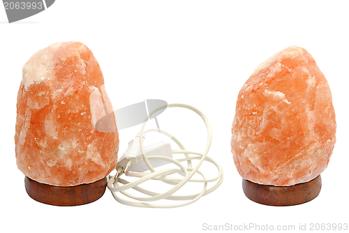 Image of salt lamp over white