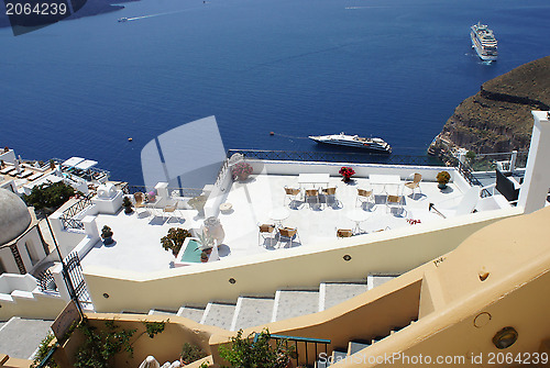 Image of Santorini terrace 