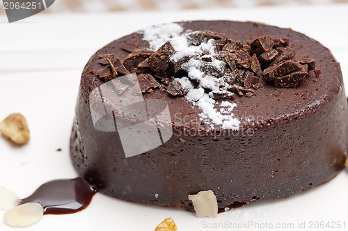 Image of fresh chocolate walnuts cake 