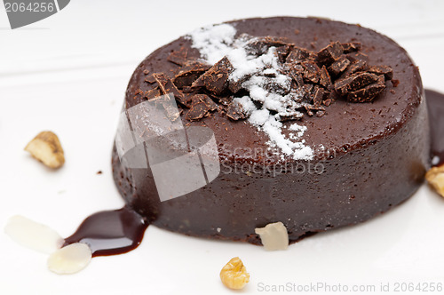 Image of fresh chocolate walnuts cake 