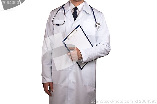 Image of Doctor with blank clipboard