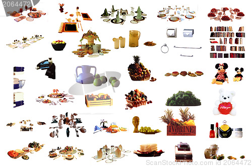 Image of illustration of isolated set of food on white background 