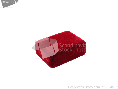 Image of vintage red gift box isolated on white