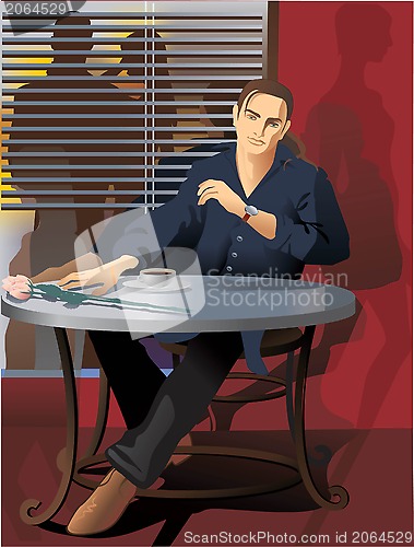 Image of evening cafe