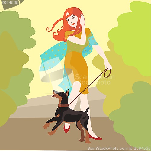 Image of girl with dog