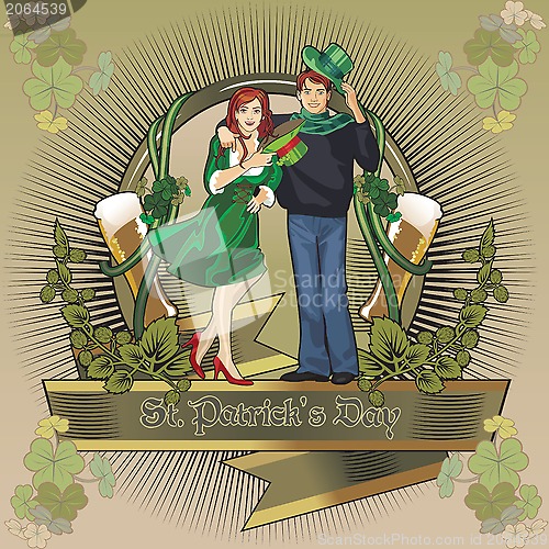 Image of st. Patrick day girl  label