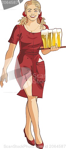 Image of blond waitress