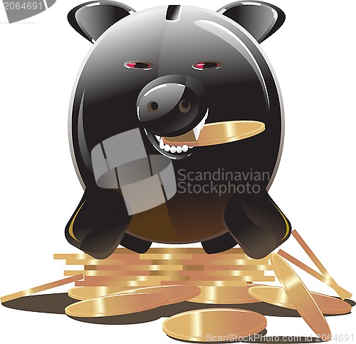 Image of  black piggy bank