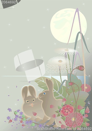 Image of floral borger, bunny