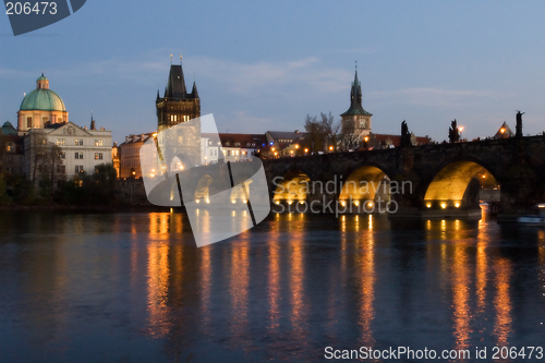 Image of Charles bridge at night