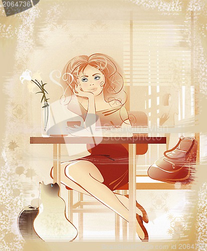 Image of girl in cafe