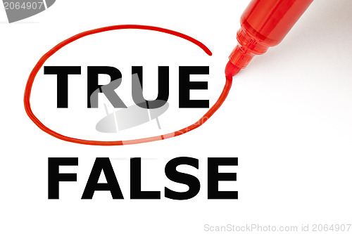 Image of True or False with Red Marker