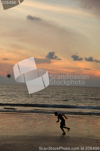 Image of Boy and sunset