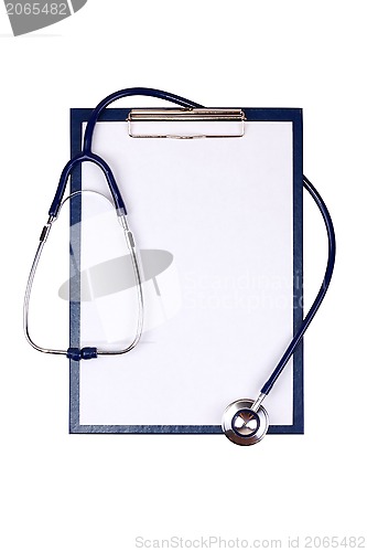 Image of Medical clipboard and stethoscope