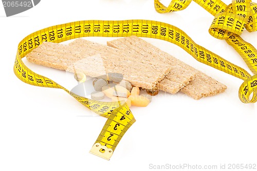Image of Centimeter, crispbread and tablets