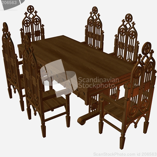 Image of Medieval Table and Chair
