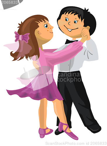 Image of Cartoon boy and girl dancing